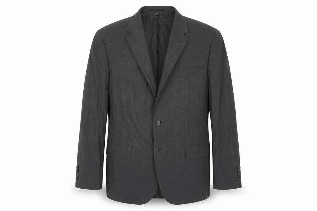Front view of Marks & Spencer men’s grey wool jacket suit jacket, size 46, regular