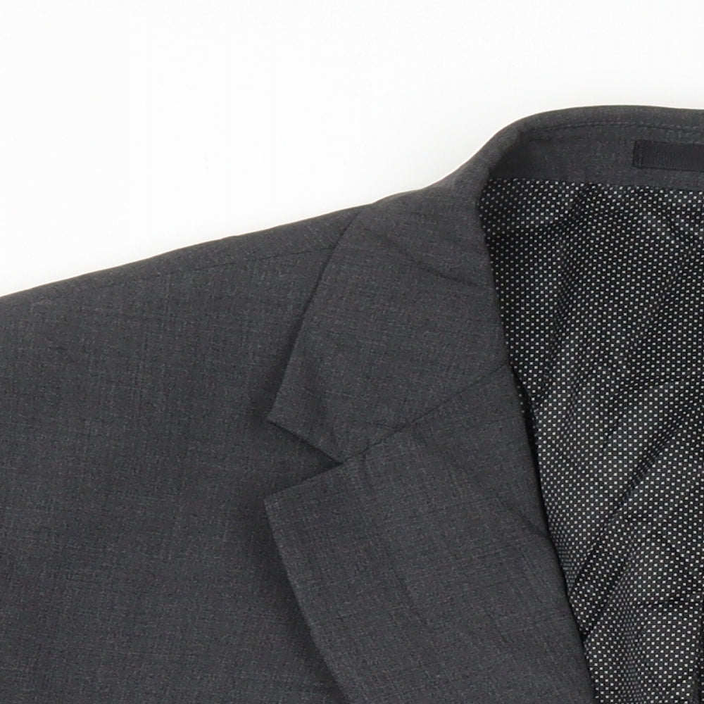 M&S Mens Grey Wool Jacket Suit Jacket Size 46 Regular