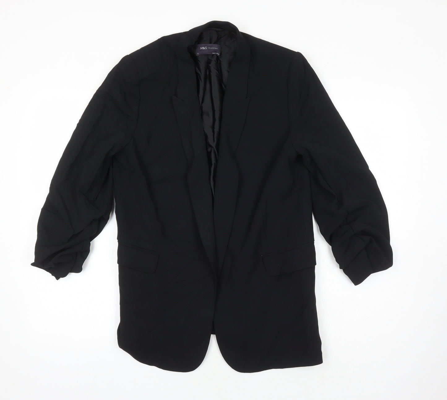 M&S Womens Black Jacket Blazer Size 12