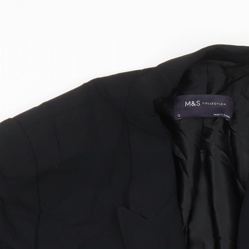 M&S Womens Black Jacket Blazer Size 12