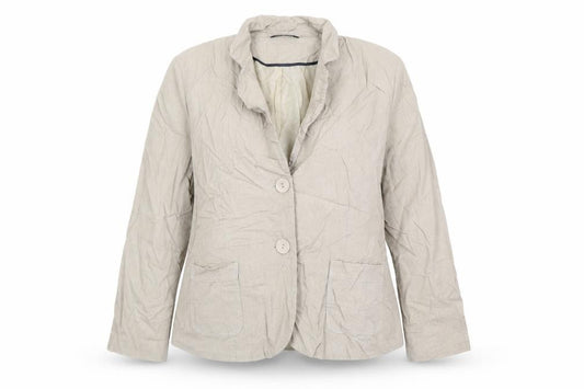 Front view of Classics women’s beige jacket, size UK 20