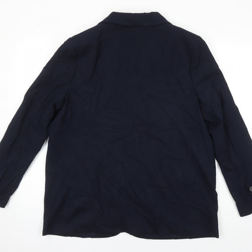 M&S Womens Blue Jacket Blazer Size 16