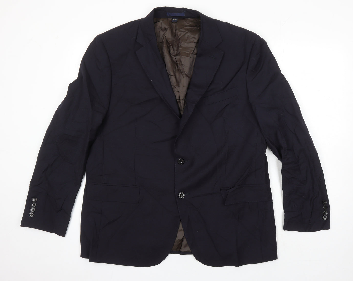 M&S Mens Blue Wool Jacket Blazer Size 44 Regular