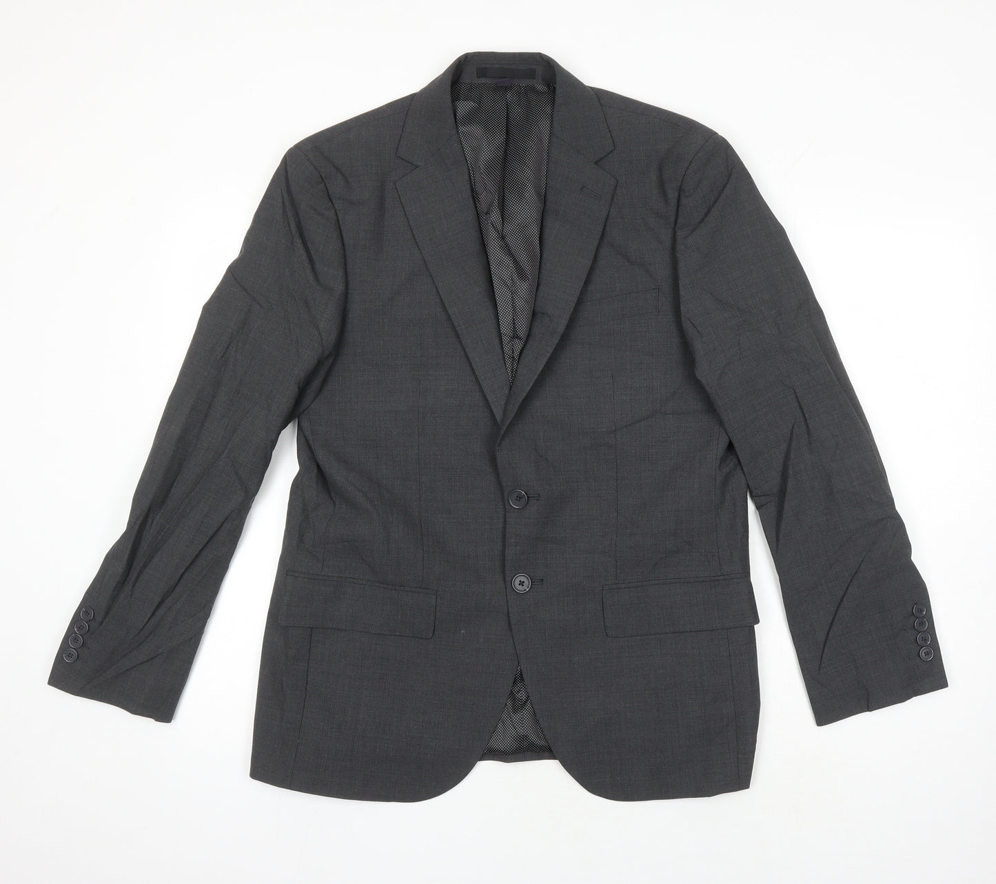 M&S Mens Grey Wool Jacket Blazer Size 38 Regular