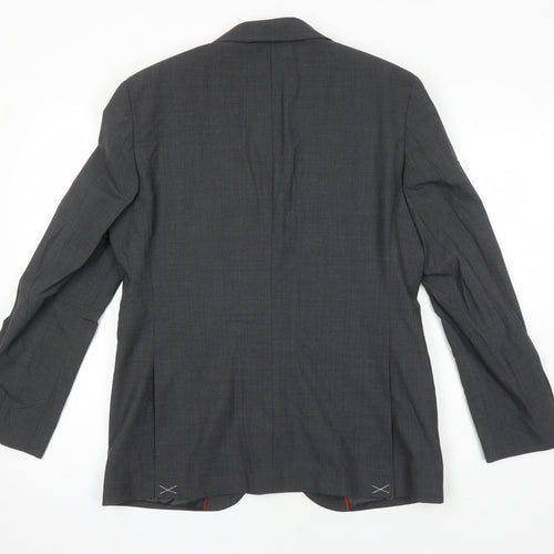 M&S Mens Grey Wool Jacket Blazer Size 38 Regular