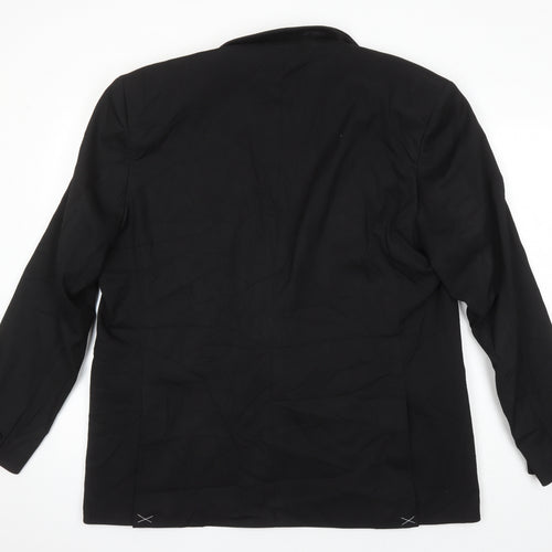 M&S Mens Black Polyester Jacket Blazer Size 46 Regular