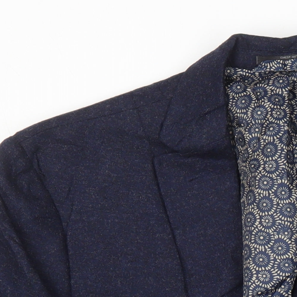 M&S Womens Blue Jacket Blazer Size 8