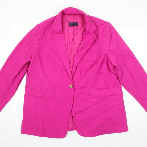 M&S Womens Pink Jacket Blazer Size 18 Button