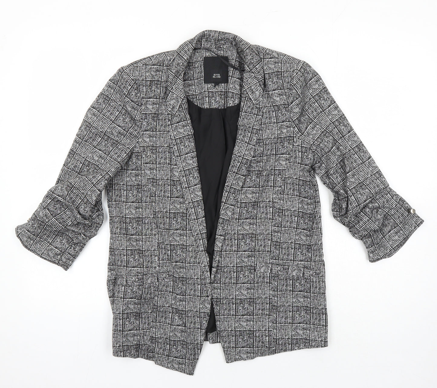 River Island Womens Multicoloured Check Jacket Blazer Size 8