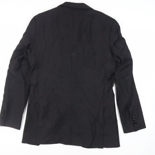 Marks and Spencer Mens Black Wool Tuxedo Suit Jacket Size 40 Regular