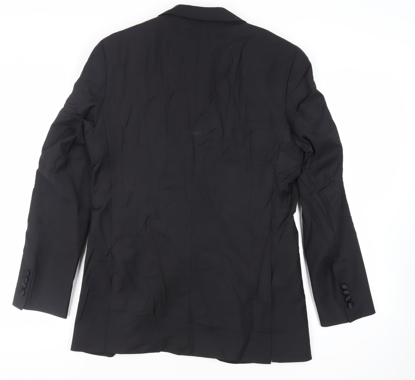 Marks and Spencer Mens Black Wool Tuxedo Suit Jacket Size 40 Regular