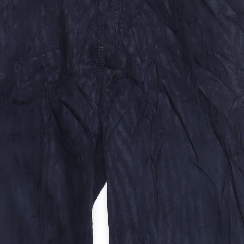 Marks and Spencer Mens Blue Cotton Trousers Size 44 in L31 in Regular Zip