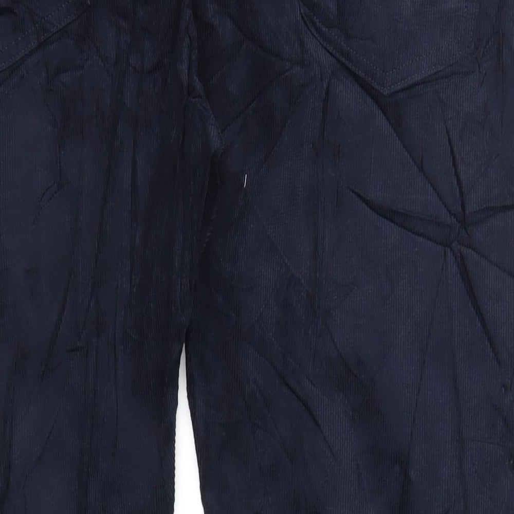 Marks and Spencer Mens Blue Cotton Trousers Size 44 in L31 in Regular Zip