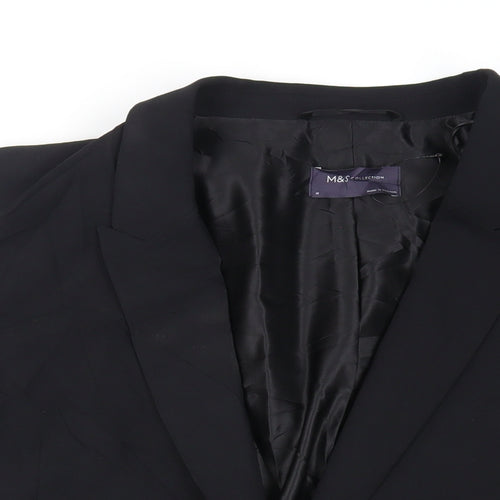 Marks and Spencer Womens Black Jacket Blazer Size 18 - Open Ruched Sleeve