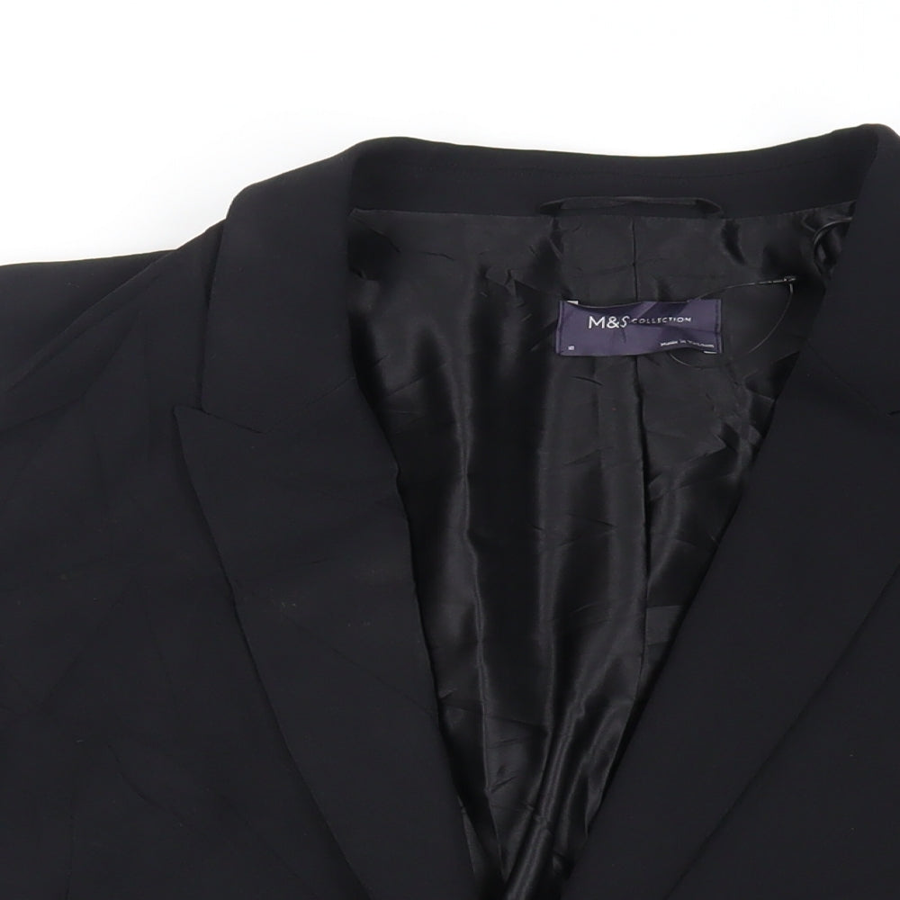 Marks and Spencer Womens Black Jacket Blazer Size 18 - Open Ruched Sleeve