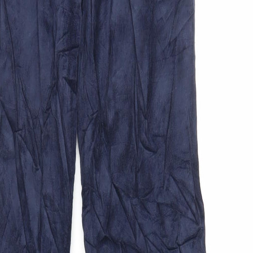 Marks and Spencer Womens Blue Cotton Trousers Size 8 L32 in Regular Zip