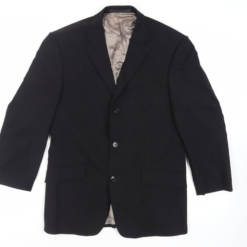 Marks and Spencer Mens Black Wool Jacket Suit Jacket Size 38 Regular