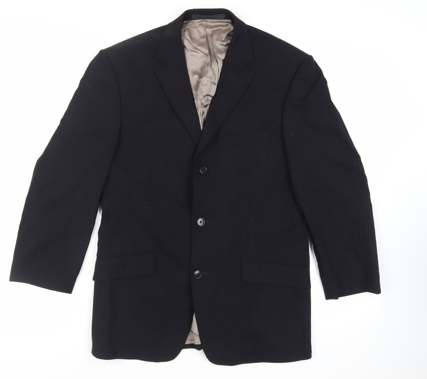 Marks and Spencer Mens Black Wool Jacket Suit Jacket Size 38 Regular