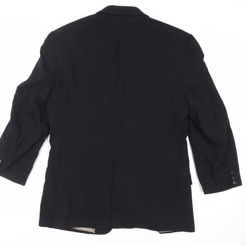 Marks and Spencer Mens Black Wool Jacket Suit Jacket Size 38 Regular