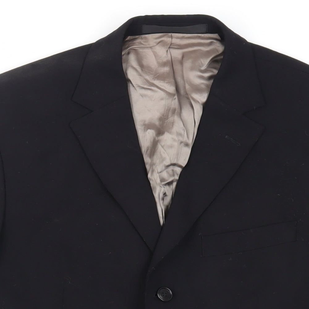 Marks and Spencer Mens Black Wool Jacket Suit Jacket Size 38 Regular