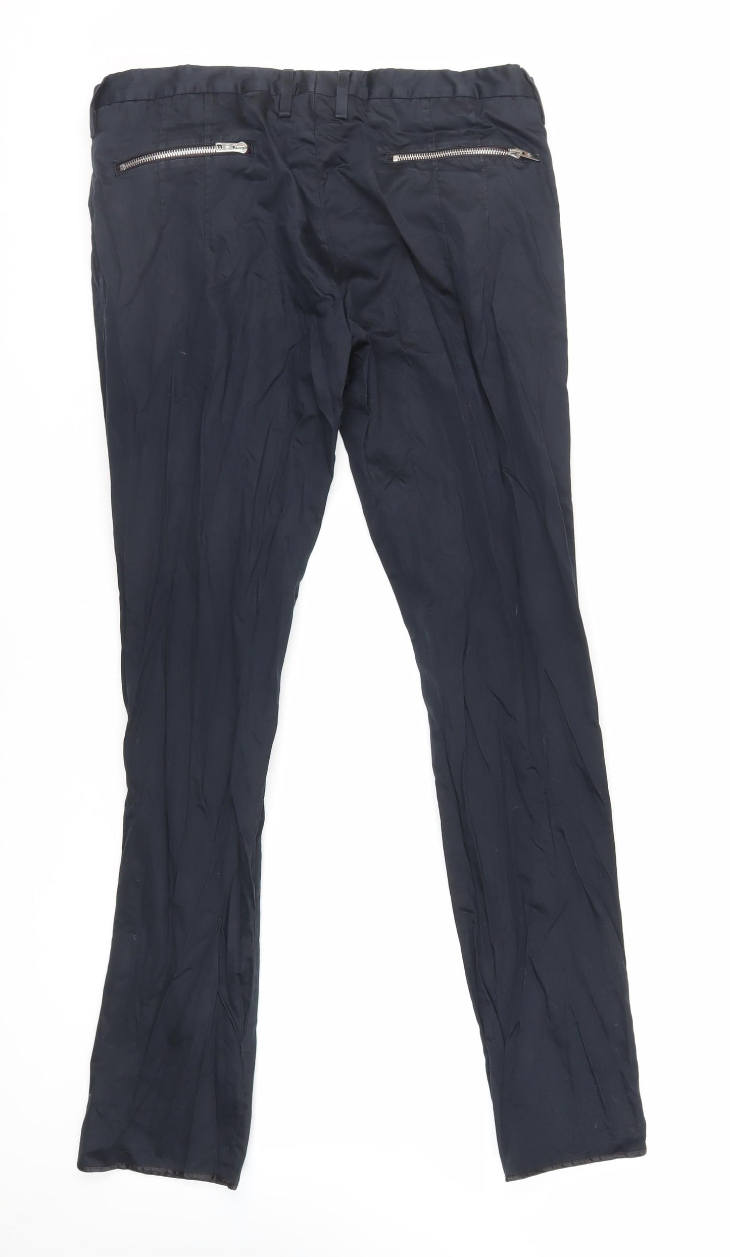 Paul Smith Womens Blue Cotton Dress Pants Trousers Size 34 in L31 in Regular Zip - Zip Detail