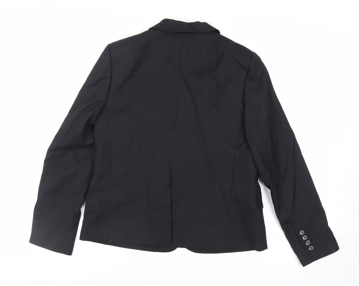 Marks and Spencer Womens Black Jacket Blazer Size 12 Button