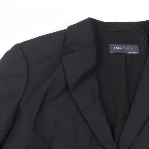 Marks and Spencer Womens Black Jacket Blazer Size 12 Button