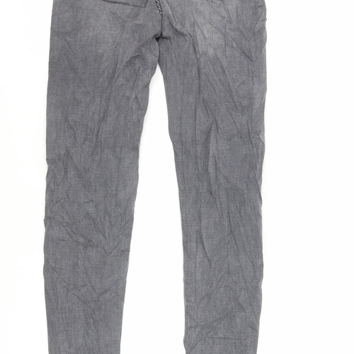Marks and Spencer Womens Grey Cotton Skinny Jeans Size 8 L32 in Regular Zip - Long Lenght