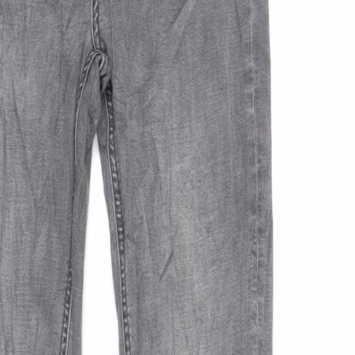 Marks and Spencer Womens Grey Cotton Skinny Jeans Size 8 L32 in Regular Zip - Long Lenght