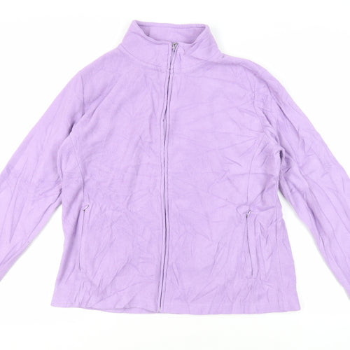 EWM Womens Purple Jacket Size L Zip - Zipped Pockets