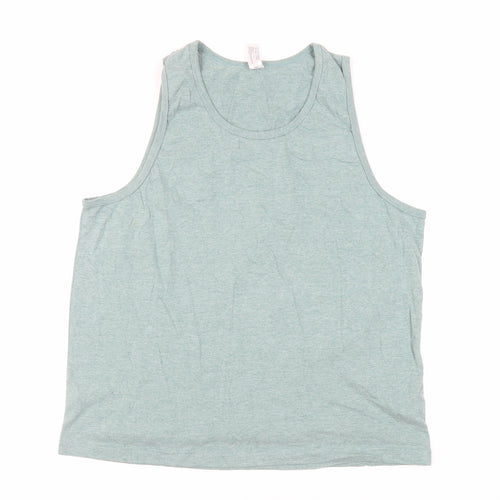 Thomas Nash Womens Green Cotton Basic Tank Size L Round Neck