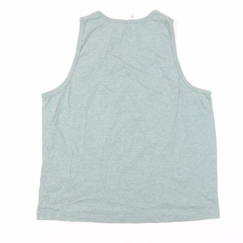 Thomas Nash Womens Green Cotton Basic Tank Size L Round Neck