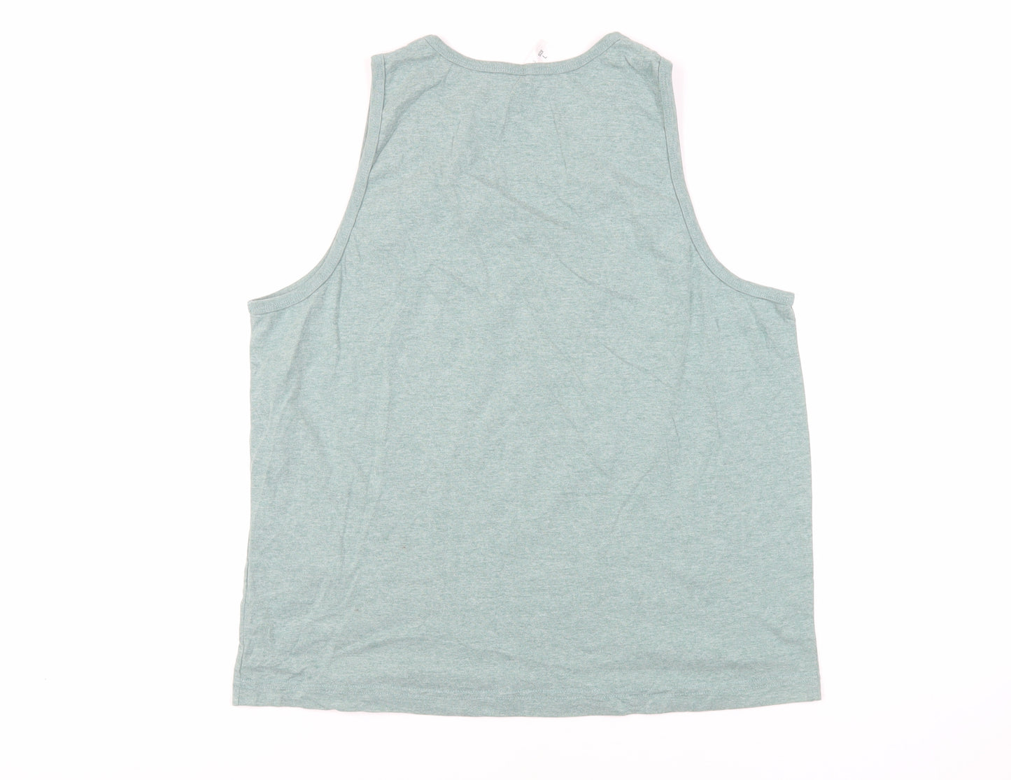 Thomas Nash Womens Green Cotton Basic Tank Size L Round Neck