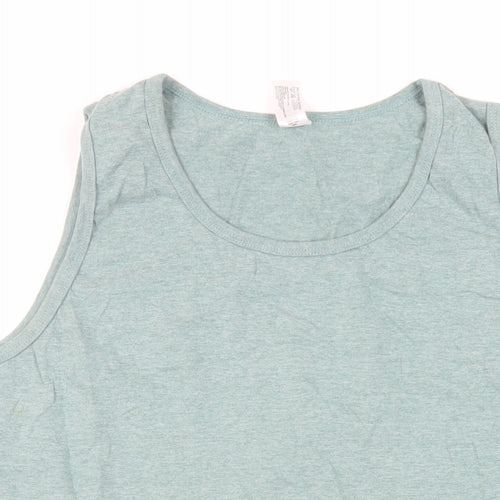 Thomas Nash Womens Green Cotton Basic Tank Size L Round Neck