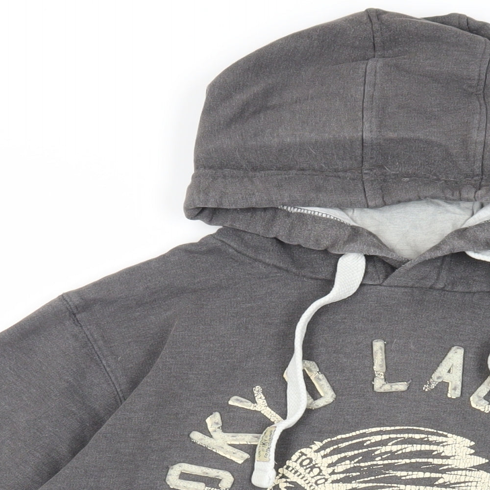 Tokyo Laundry Mens Grey Cotton Pullover Hoodie Size L - Logo