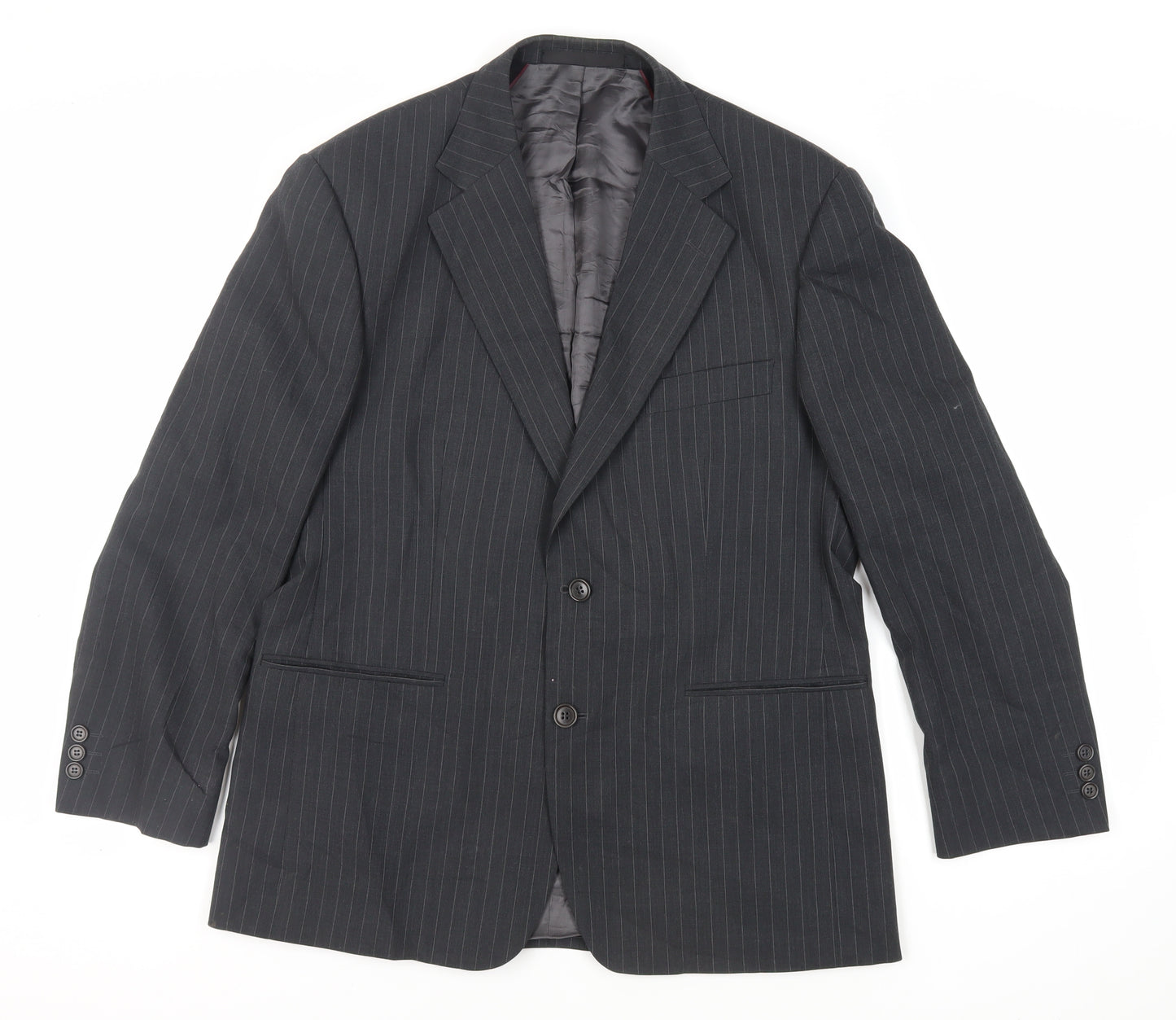 Marks and Spencer Mens Grey Striped Wool Jacket Suit Jacket Size 40 Regular