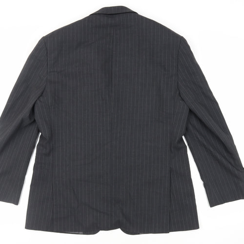 Marks and Spencer Mens Grey Striped Wool Jacket Suit Jacket Size 40 Regular