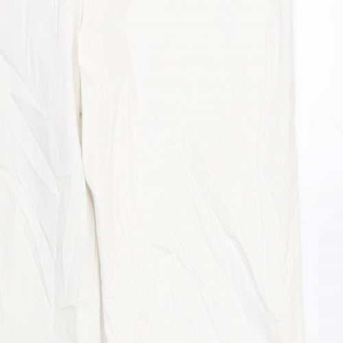 Marks and Spencer Womens White Cotton Straight Jeans Size 16 L31 in Regular Zip