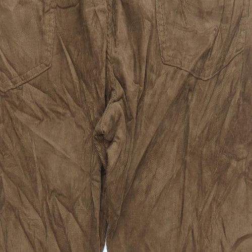 Marks and Spencer Mens Brown Cotton Trousers Size 44 in L31 in Regular Zip