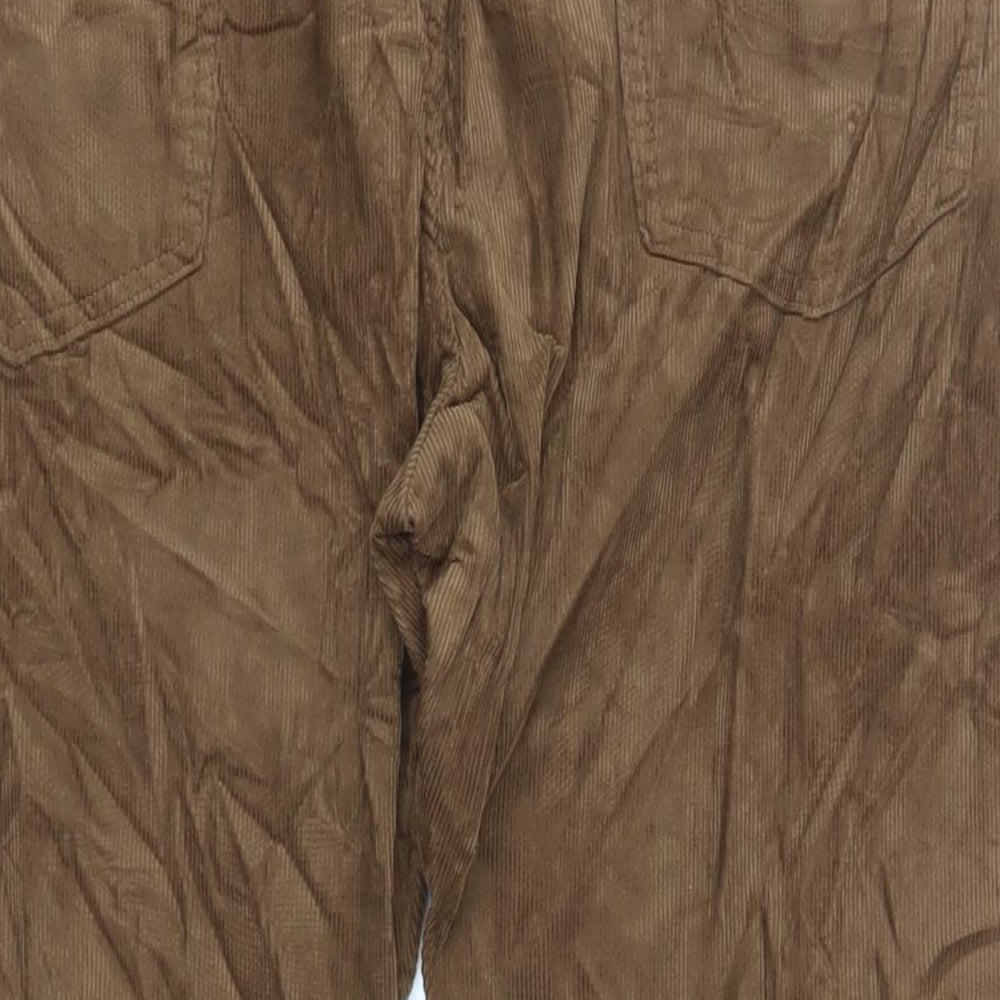 Marks and Spencer Mens Brown Cotton Trousers Size 44 in L31 in Regular Zip