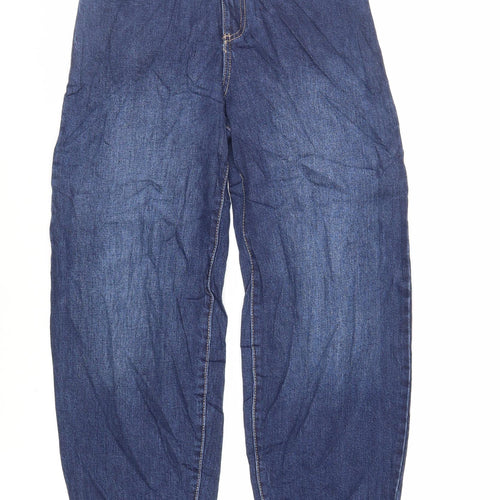 Marks and Spencer Womens Black Cotton Tapered Jeans Size 6 L28 in Regular Zip