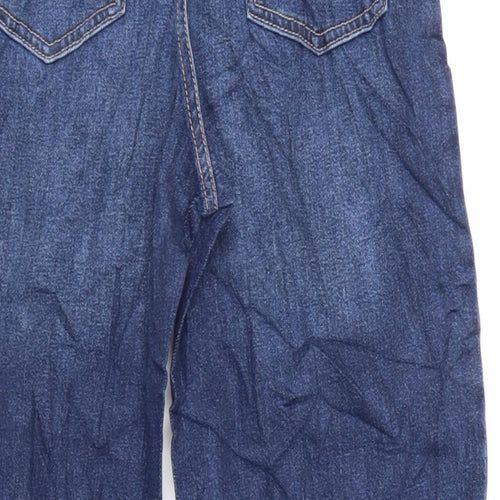 Marks and Spencer Womens Black Cotton Tapered Jeans Size 6 L28 in Regular Zip