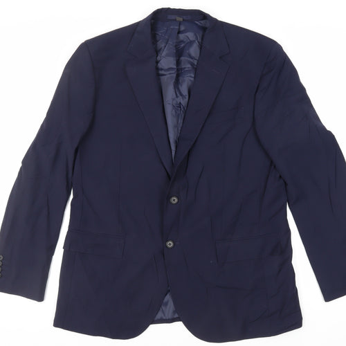 Marks and Spencer Mens Blue Wool Jacket Suit Jacket Size 42 Regular