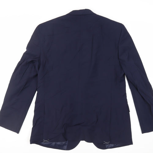 Marks and Spencer Mens Blue Wool Jacket Suit Jacket Size 42 Regular