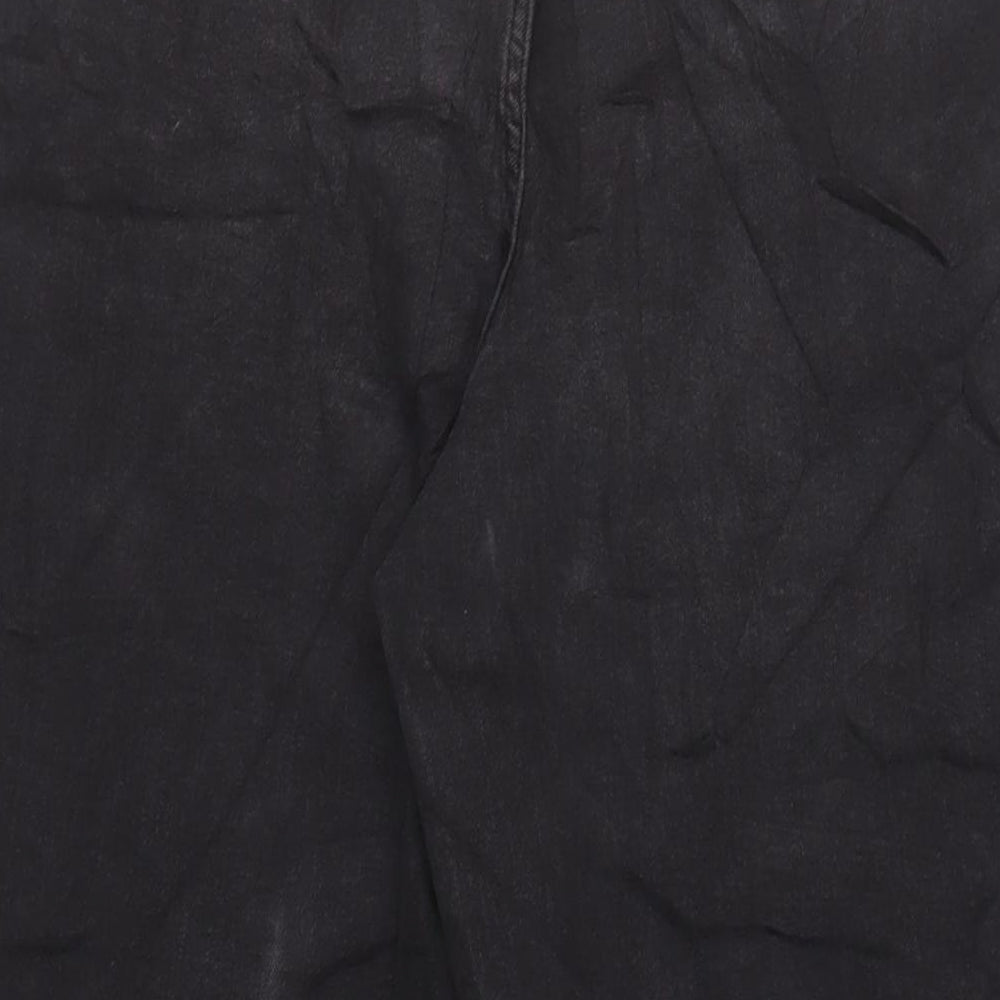 Per Una Womens Black Cotton Wide-Leg Jeans Size 20 L31 in Regular Zip