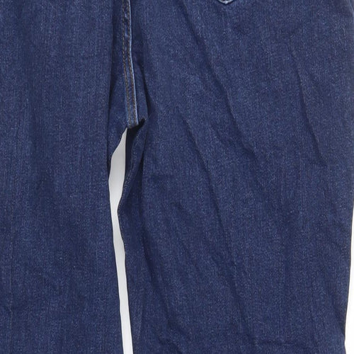 Marks and Spencer Womens Blue Cotton Mom Jeans Size 34 in L26 in Regular Zip