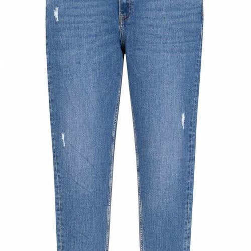 Marks and Spencer Girls Blue Cotton Skinny Jeans Size 15 Years Regular Zip - Raw Hem