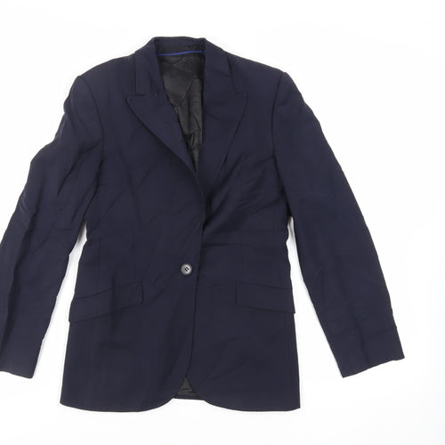 Wardrobes Womens Blue Jacket Blazer Size 8 Button