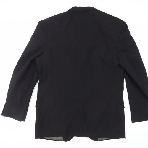 Portefino Mens Black Polyester Jacket Suit Jacket Size 40 Regular