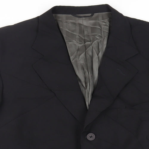 Portefino Mens Black Polyester Jacket Suit Jacket Size 40 Regular